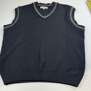 London Fog Men's Black Sleeveless Wool Blend Vest